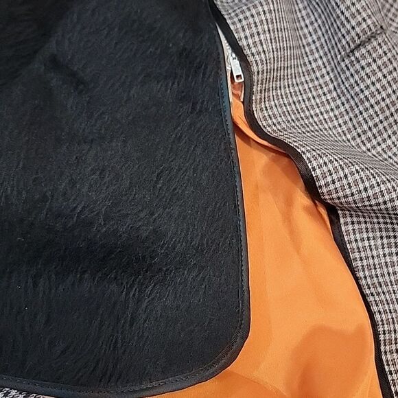 JCPENNEY Vintage Houndstooth Plaid Trench Lined Coat size 44 - Picture 9 of 12